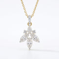 Gold Floral Marquise CZ Drop Pendant