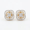 Gold Clover Halo Stud Earrings