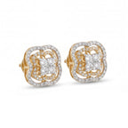 Gold Clover Halo Stud Earrings