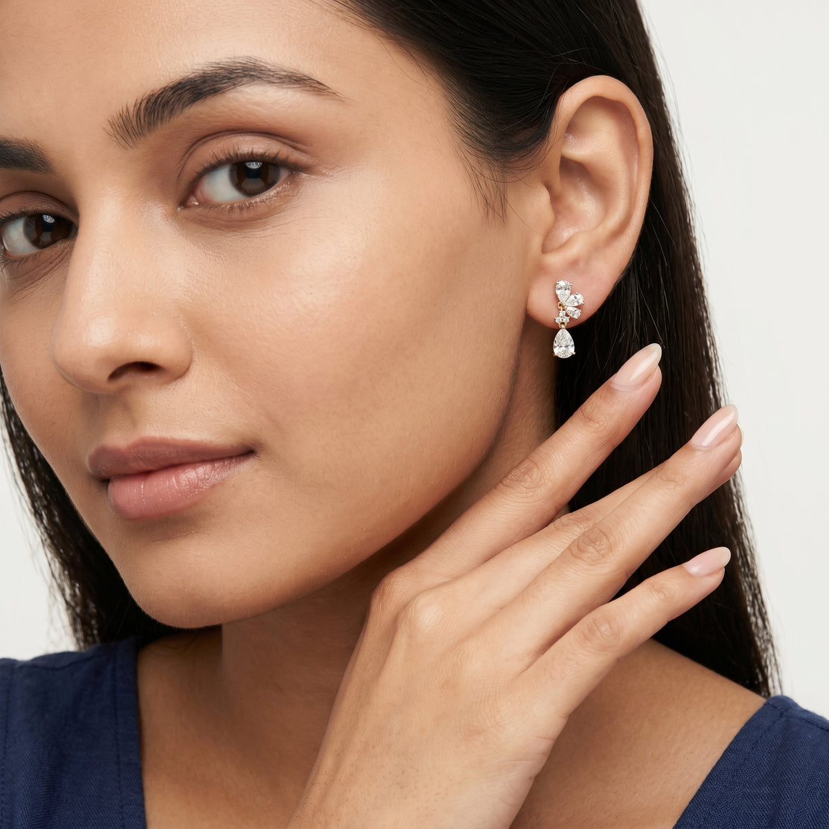 Celestial Blossom Drop Earrings 18KT Gold Plated