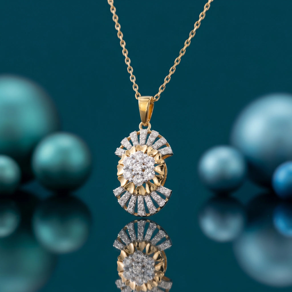 Gold Sunburst Cluster Pendant