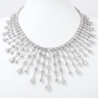 Silver Cascade Fringe Necklace