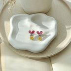 Silver Citrus Bloom Stud Earrings