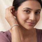 Silver Round Stone Tennis Bracelet