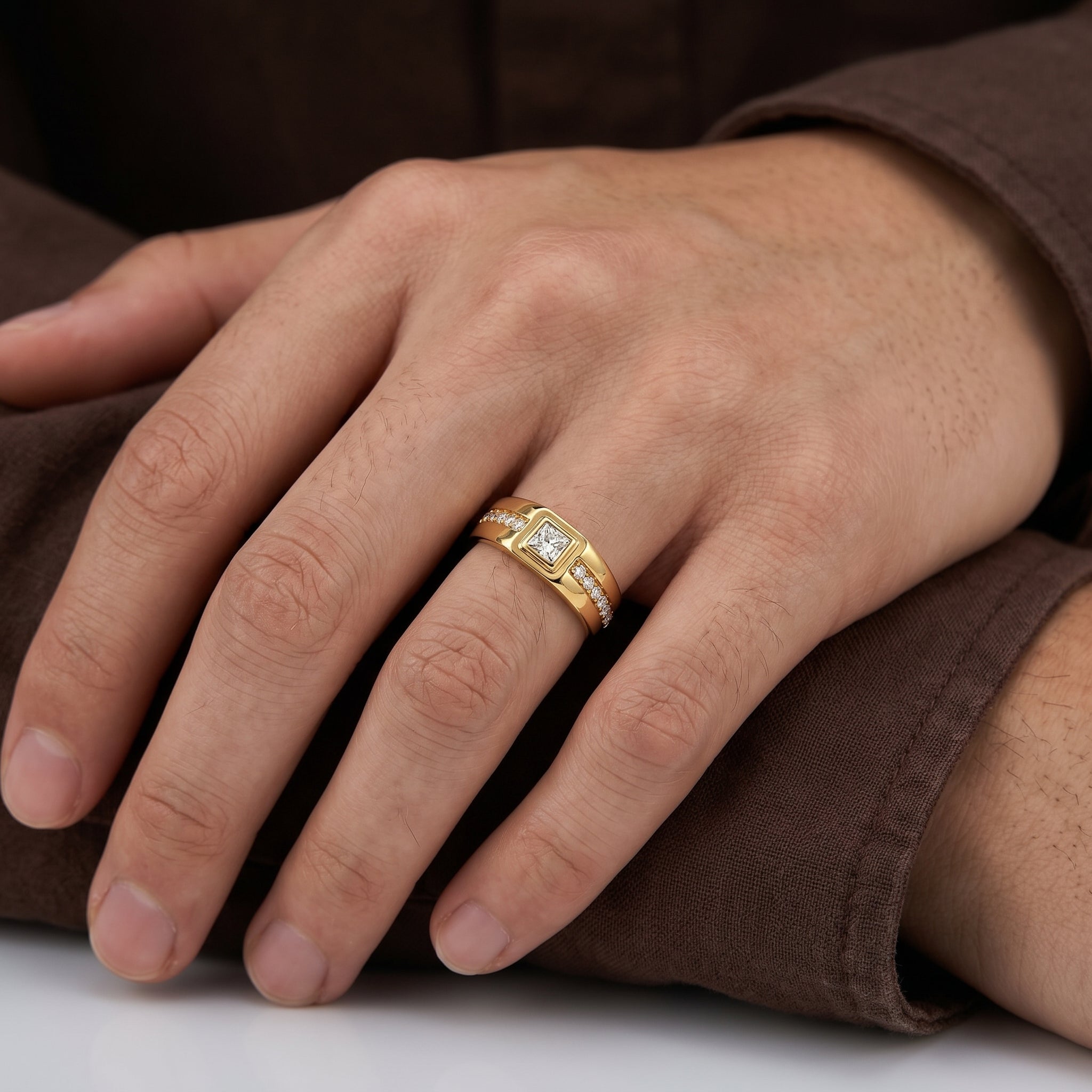 Regal Square Signet 18KT Gold Plated Ring