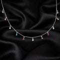 Pear shaped multi-coloured diamond necklace