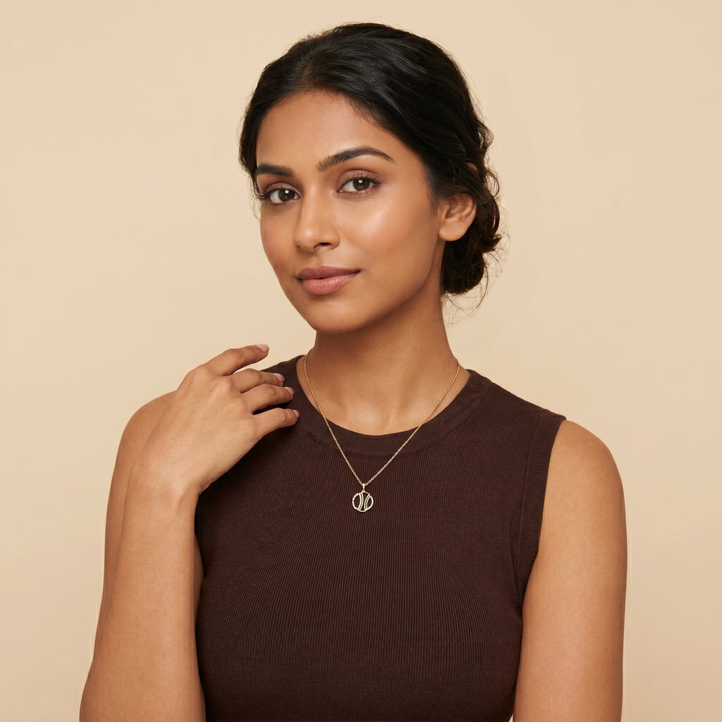 18KT Gold Modern Orbit Pendant