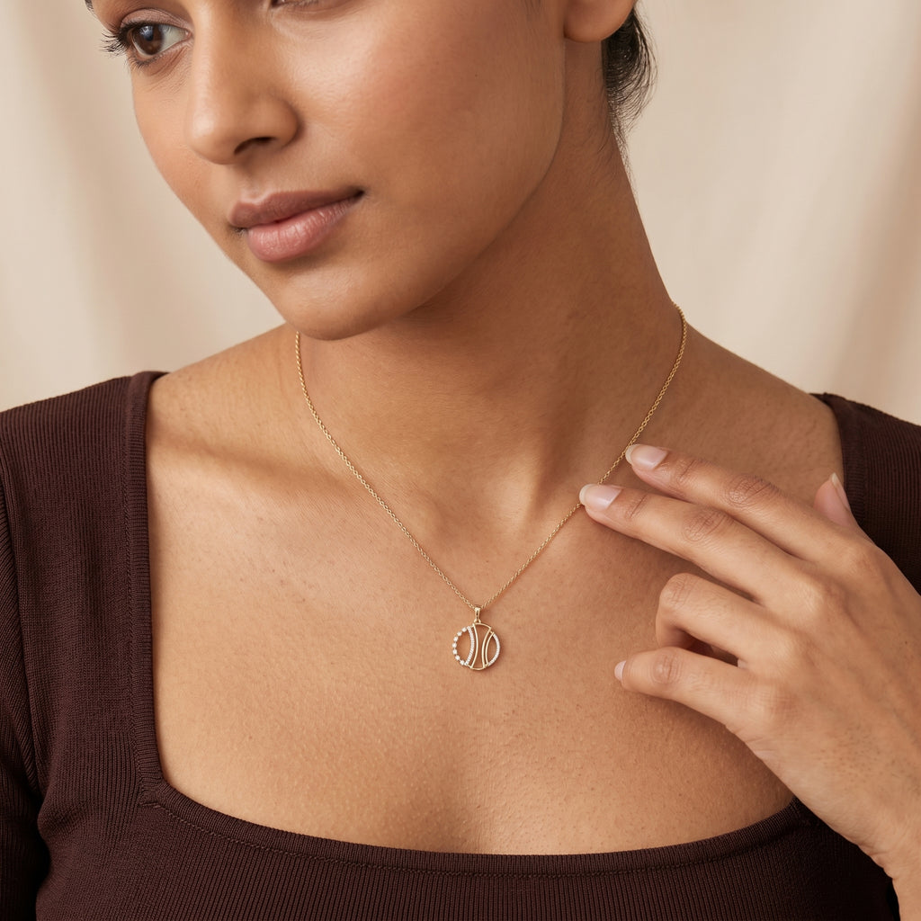 18KT Gold Modern Orbit Pendant