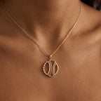18KT Gold Modern Orbit Pendant