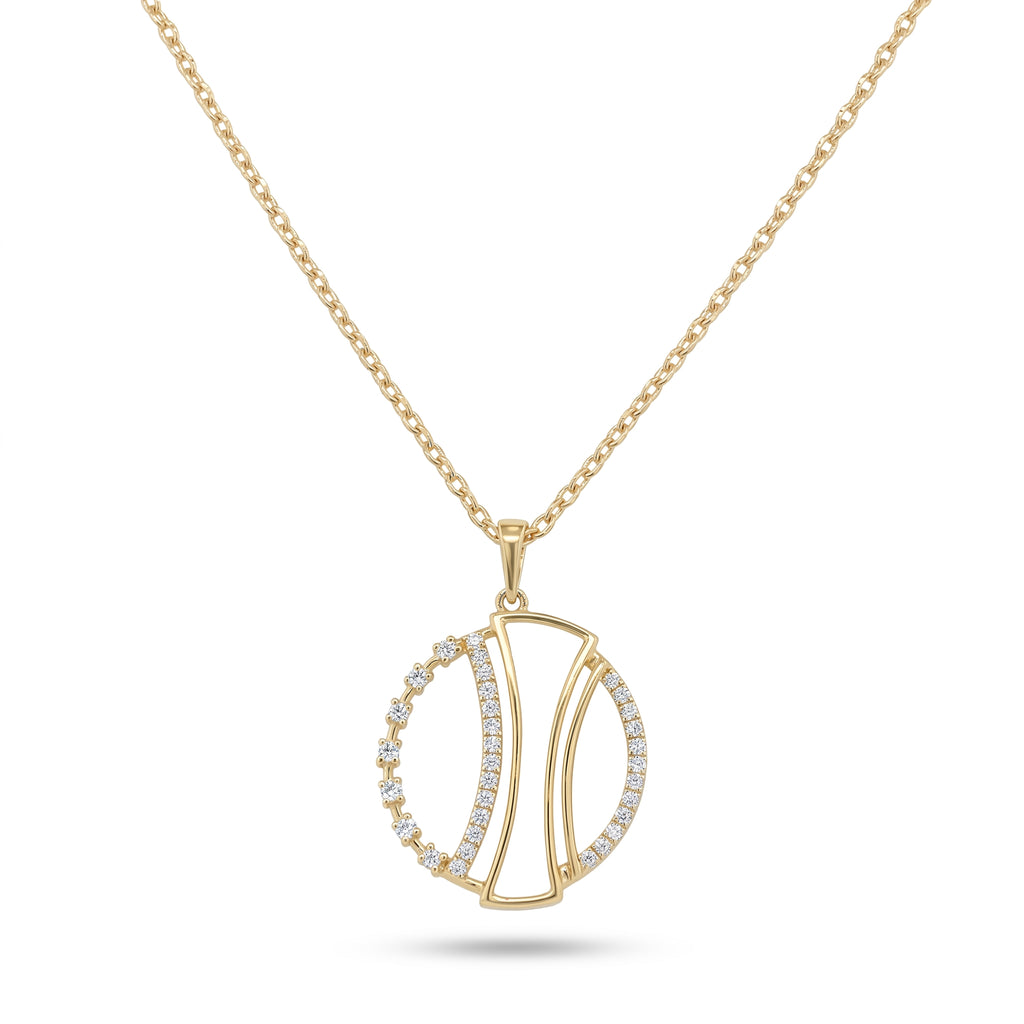 18KT Gold Modern Orbit Pendant