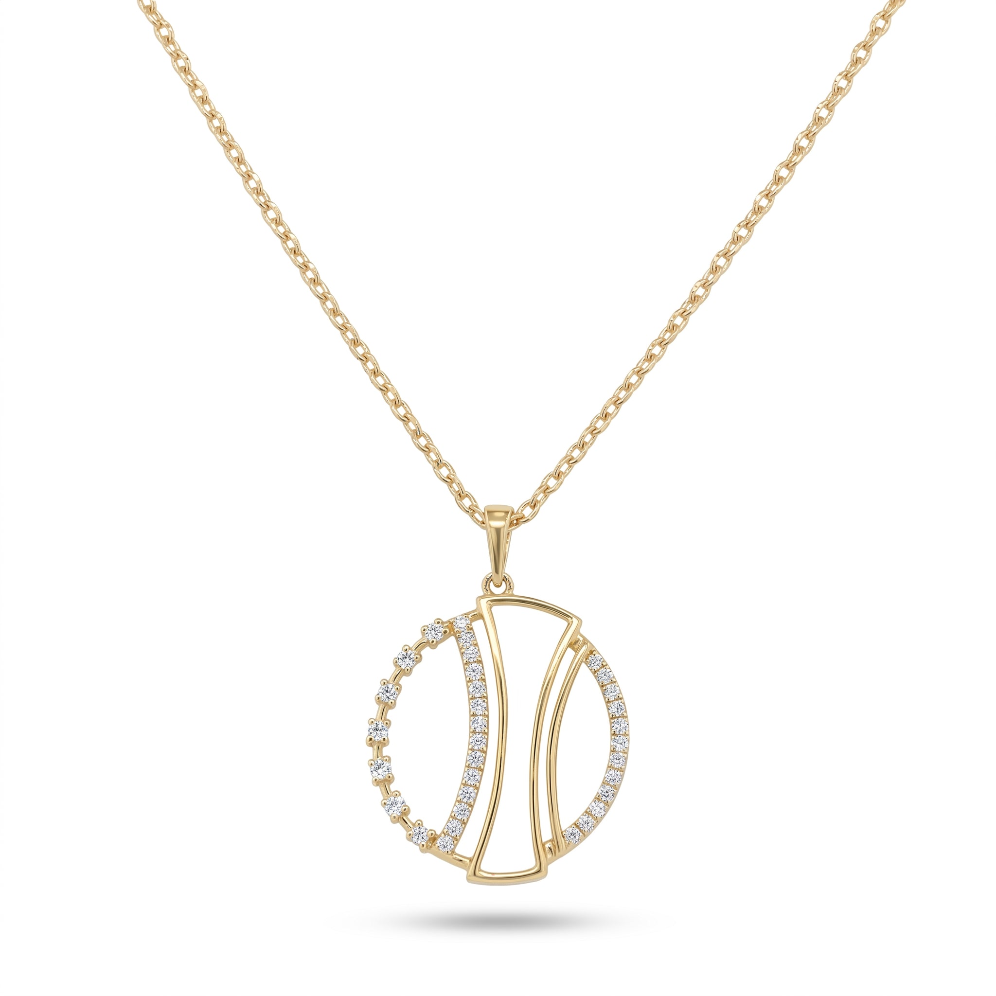 18KT Gold Modern Orbit Pendant