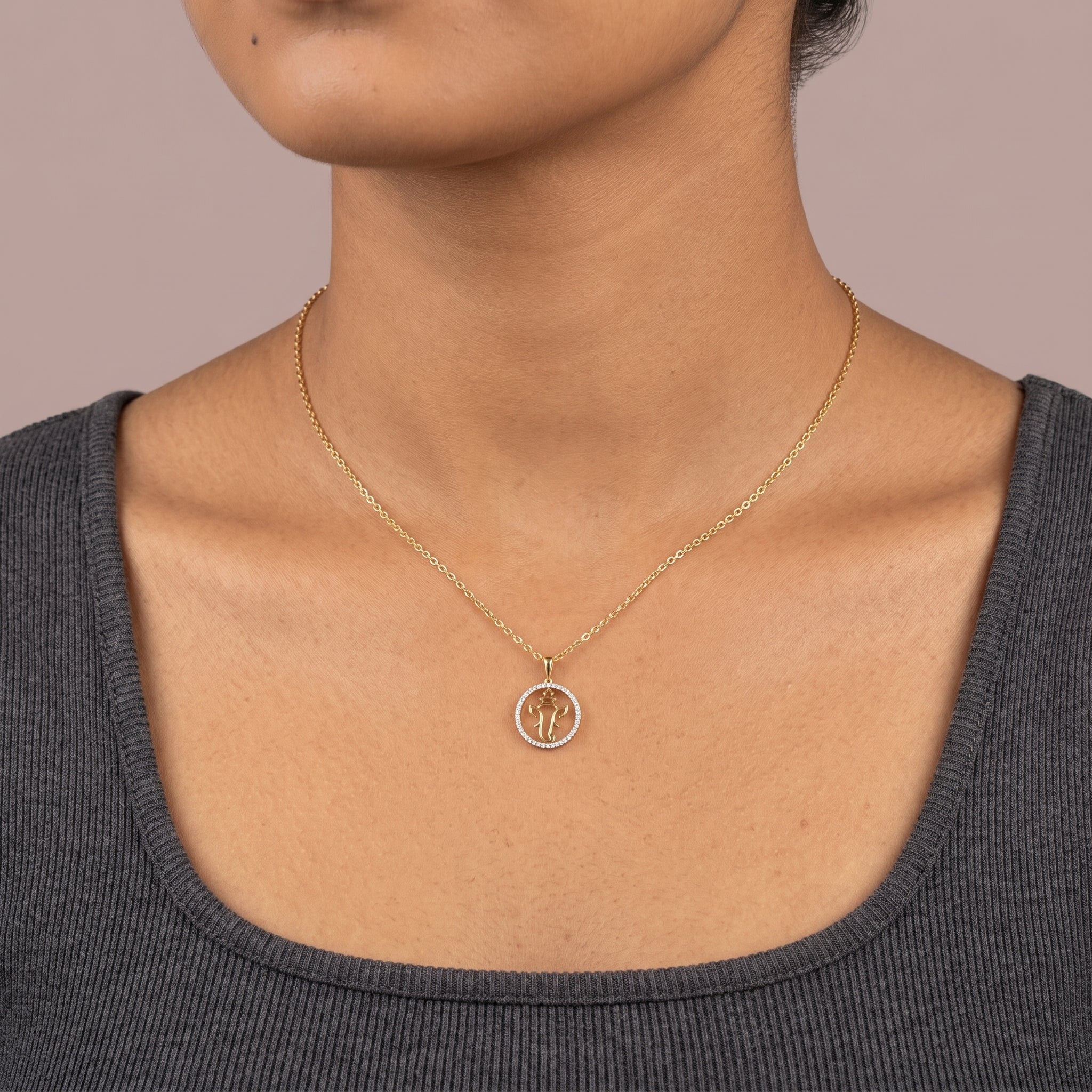 18KT Gold Ganesha Aura Pendant