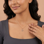 Bloom Halo Floral Pendant in 18KT Gold Plated