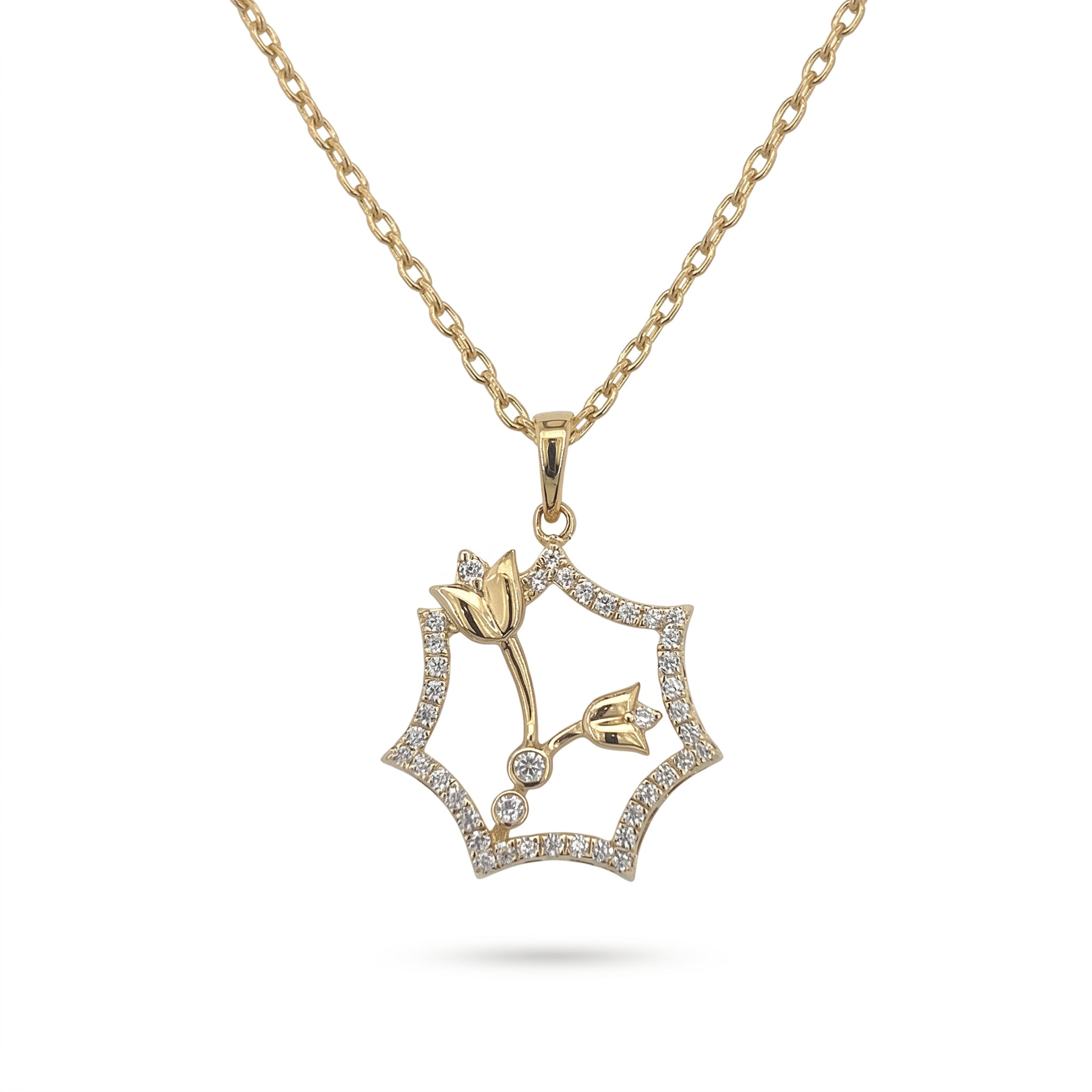 Bloom Halo Floral Pendant in 18KT Gold Plated