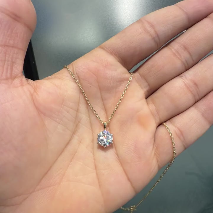 Gold Classic Solitaire Pendant