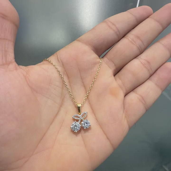 Gold Cherry Sparkle Pendant