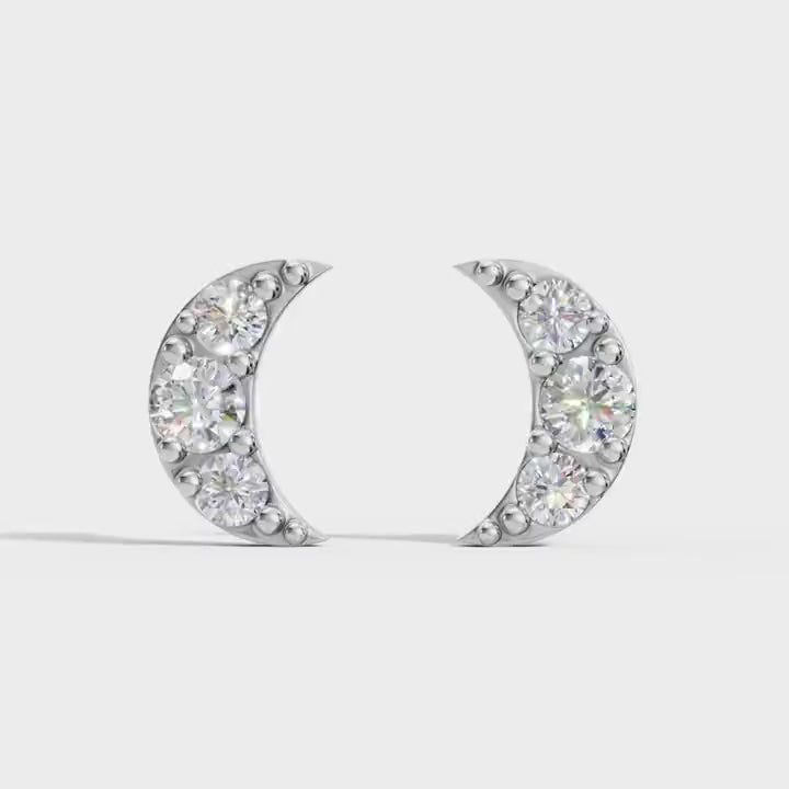 Half Moon Stud Earrings