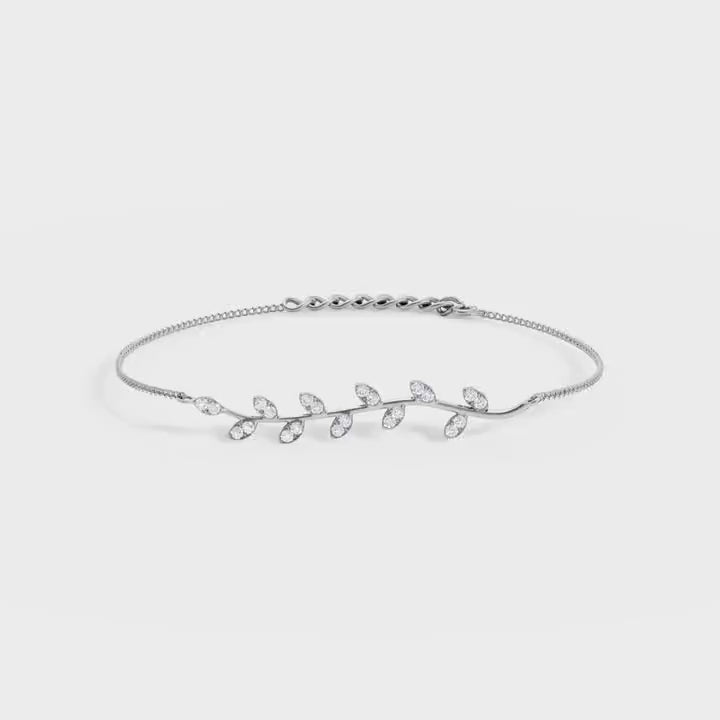 Handcrafted Flower Leaf Diamond Bracelet