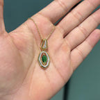 Gold Emerald Hexagon Pendant