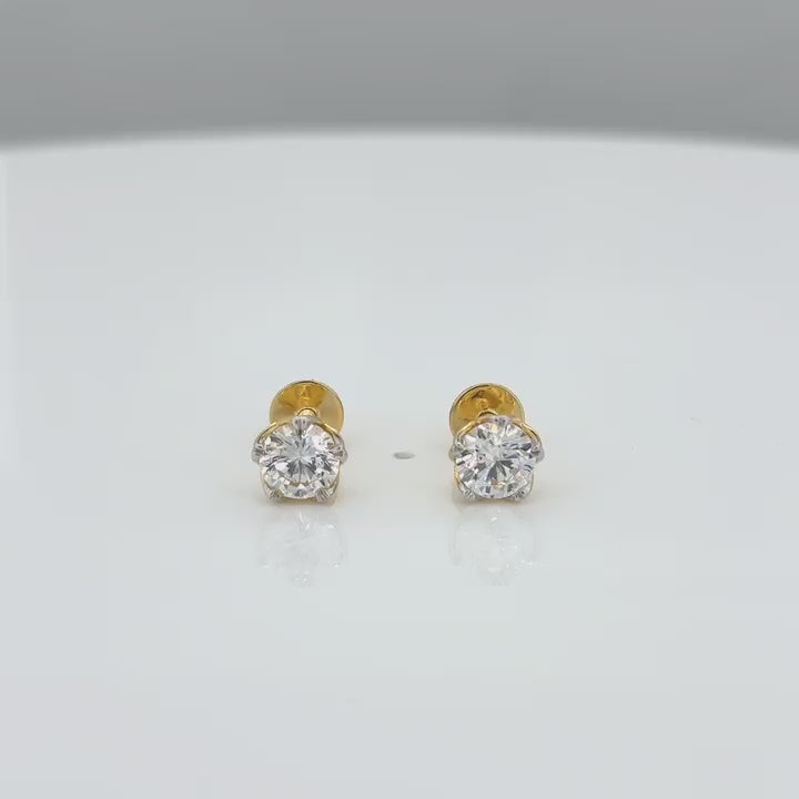 18KT Gold Classic Solitaire Studs