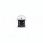 Silver Black Square Stud Earrings