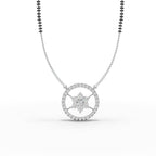 Round Flower Diamond Mangalsutra - 92Five